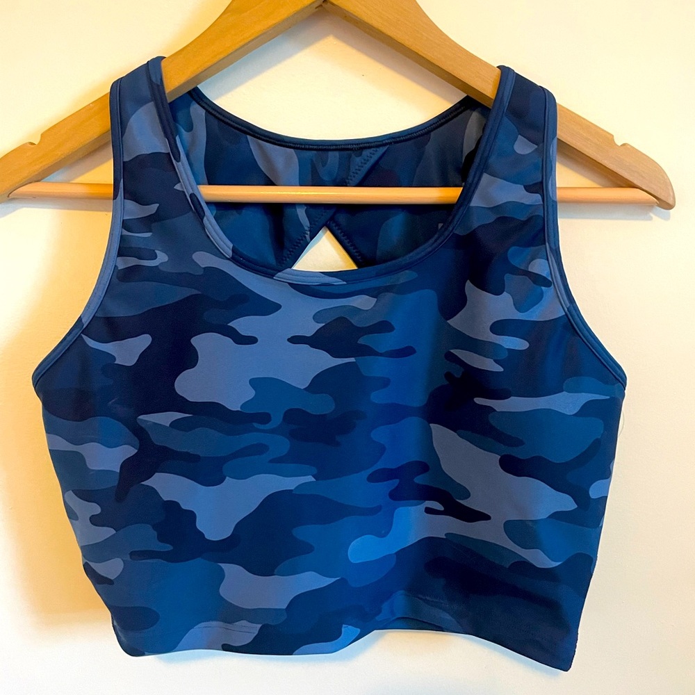 💙 GapFit SportsBra low impact 🩵 Blue Camo print